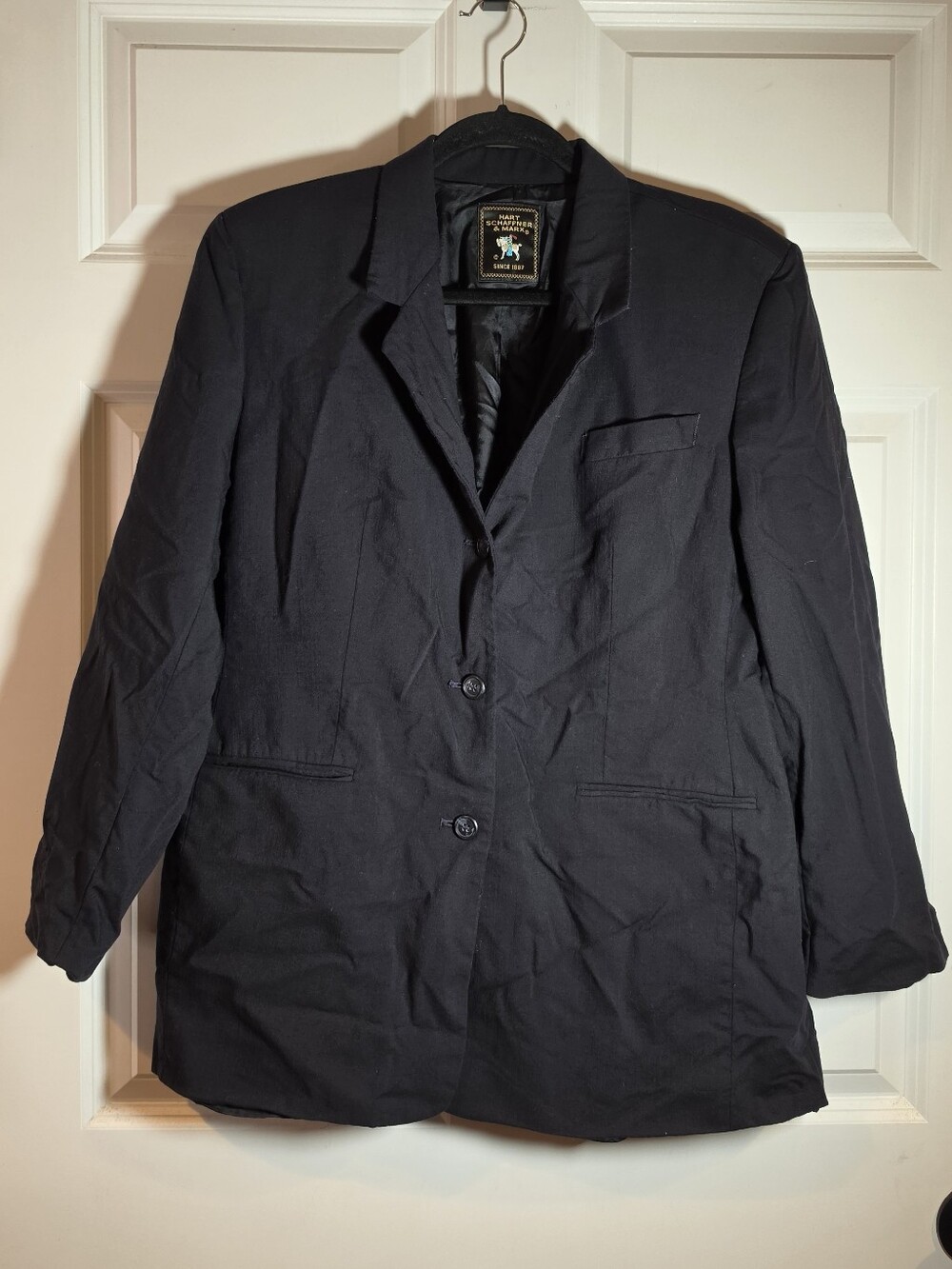 Hart Schaffner & Marx Navy Blue 3 Button Blazer Jacket Italy